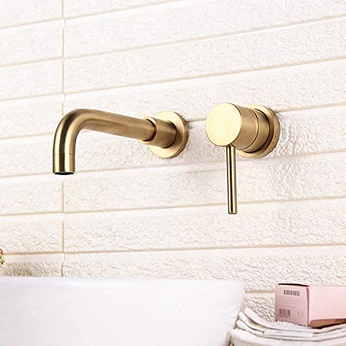 Mitigeur encastré en pur cuivre pour vasque de salle de bain design épuré