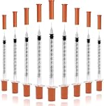 1ml Syringes with Needle, Dispensing Measuring Tool Plastic, 14-Pack 31G 8mm, Individually Sealed, BD Microfine Needle for Lab Liquid Separation, Pets Feeding Craft Supplies
