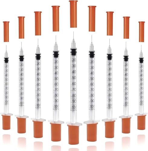 1ml Syringes with Needle Dispensing Measuring Tool Plastic 14-Pack 31G 8mm Individually Sealed BD Microfine Needle for Lab Liquid Separation Pets Feeding Craft Supplies