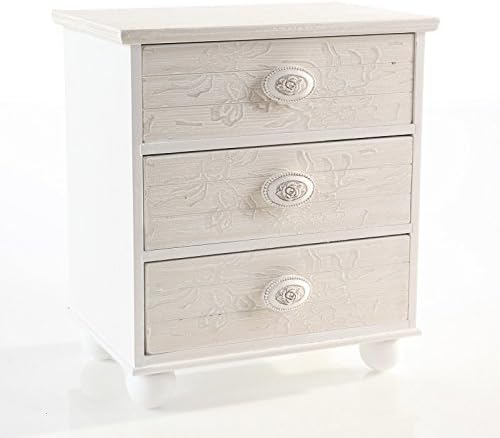 DiKasa Mini Chest of Drawers MDF 20 x 40 x H33 cm White and Beige