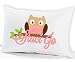 Personalized Owl Pillowcase for Kids ( Standard Size 20 x 26, Pink Owl ) Pink Pillow Case for Girls Birthday or Christmas Gift