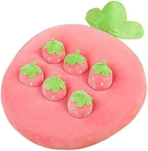 Brfveob イチゴ狩り ペット おもちゃ にんじん キノコ ノーズワーク おやつ隠し 訓練毛布 ペット 犬 分離不安 ストレス解消 集中力向上/嗅覚訓練 おもちゃ 運動不足 食いすぎる対策 噛む 知育 餌隠し丈夫 (いちご)