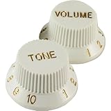 Fender Stratocaster Replacement Knobs, White (1 Volume, 2 Tone)