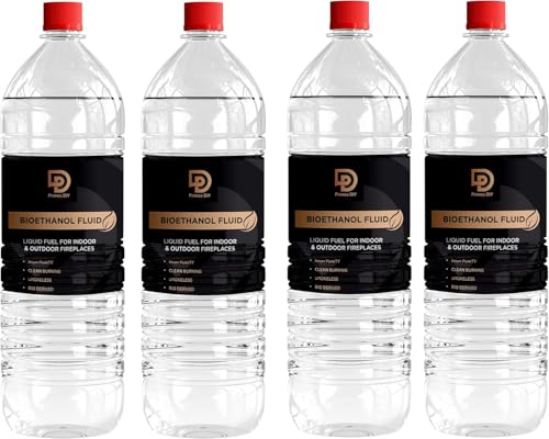 PRIMES DIY 4 Litre Premium Bioethanol Fuel for Fire Place Clean Burning High Purity Bio Ethanol Liquid Fuel for Fire Pits Burners and Stoves Indoor and Outdoor Use Eco Friendly Bioethanol Fuel Liquid