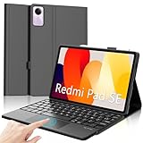 Angle de Vision Réglable: Le Clavier Sans Fil Bluetooth pour Redmi Pad SE 11 est détachable et facile à utiliser. Redmi Pad SE 11 coque pour soutenir la tablette dans trois angles de vue différents en mode paysage, Parfait pour travailler, écrire ou regarder des vidéos au bureau, à l'école, en voyage et à la maison.