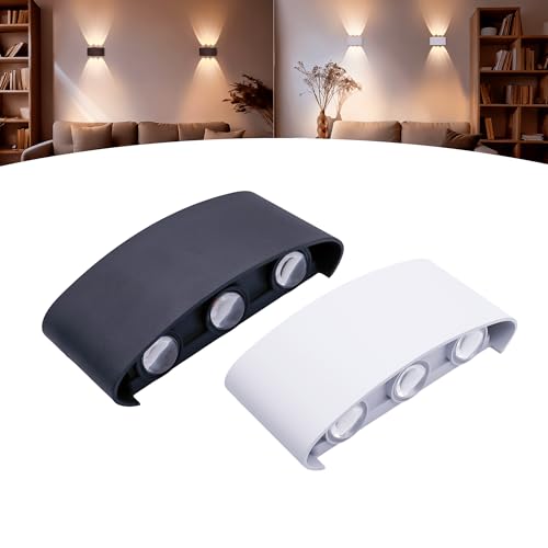 Arandela Meia Lua Led 6w 6 Fachos Ip66 Bivolt 3000k (Preto)