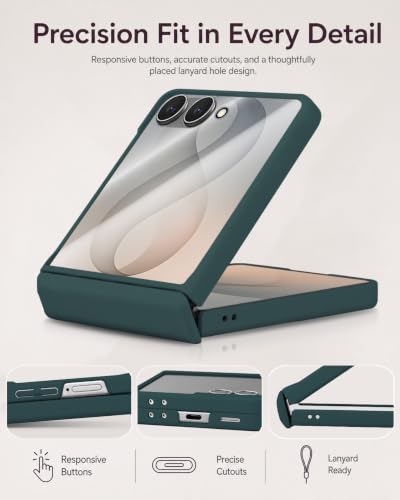 Image of STORMTAL for Samsung Galaxy Z Flip 8 Case, Hinge Protection, Built-in Screen Protector, Wireless Charging, Shockproof, Slim Rugged Phone Protective Case for Galaxy Z Flip 8 Green
