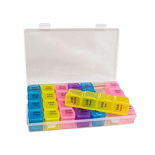 PORTA COMPRIMIDOS ORGANIZADOR DE REMEDIOS SEMANAL CAIXA PARA MEDICAMENTOS COLORIDO