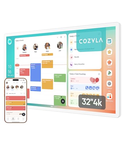 Cozyla Calendar Plus 2: 324K Smart Digital Calendar Wall Touch Screen & No Subscription Family Dashboard, Electronic Display for Family System- Chore Chart, Meal Planner, Support App Store Wall Mount