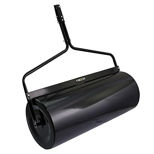 T-Mech - Rodillo Apisonador para Césped Remolcable de Acero 120 litros 1 Metro de Ancho para Aplanar Césped y Superficies Desniveladas