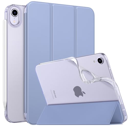 MoKo iPad Mini A17 Pro �P�[�X iPad Mini ��7/6���� �J�o�[ 8.3�C���` �}�b�g������ Lavender | �_��TPU �X�^���h�P�[�X �I�[�g�X���[�v Pencil2/Pro�y�A�����O&�[�d�ɑΉ� ����PU���U�[ ���n
