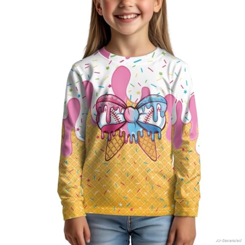 Image of Renewold Boys Girls Tees Kids T-Shirt Long Sleeve Crewneck T Shirts Casual Athletic Tops Clothing for Home School Travel