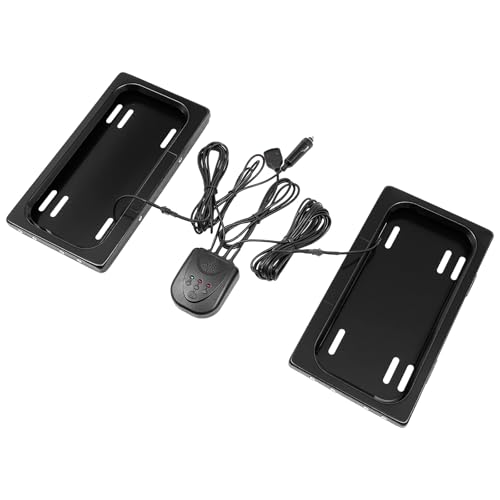 2 Pack Car License Plate Holder Electric License Plate Holder with Remote Control Easy Installation for US Universal License Holder Black