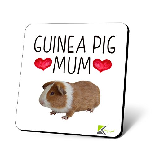 CS864 Guinea Pig Mum Novelty Funny Coffee Tea Drink Gift Glossy MDF Wooden Coaster for Guinea Pig Lover, Owner, Her - Birthday, Pet Themed Desk Accessory