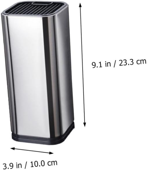 KALLORY Stainless Steel Knives Holder Kitchen Knife Block with Slots for Cutting Tools and Scissors Storage Rack for Home and Restaurant Use
