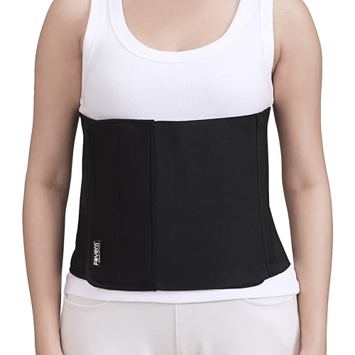 Image of FOVERA Abdominal Belt After Delivery for Tummy Reduction - Lumbo Sacral Lower Back Pain Relief Binder - Breathable Post C-Section Waist Support | For Women & Men (Large, Pack of 1)