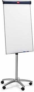 Nobo Impression Pro Mobile Steel Magnetic Whiteboard Easel, With Locking Castor Wheels, Free Standing Adjustable Wheeled Dry Wipe Memo Board With Pen Tray Holder & Flipchart Hooks, White, 1902386