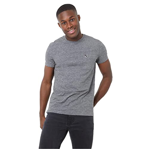 Image of Jack Wills Mens Ayleford Logo T-Shirt Slim Fit Short Sleeve Grey Marl S