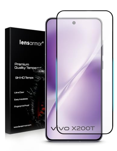 Image of Lensarmor Compatible with Vivo X200T Screen Protector (1 Pack) - 0.15mm Ultra-Thin Tempered Glass, Ultrasonic Fingerprint Compatible, HD Clear Display & Case-Friendly Design