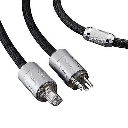 Viborg High Fidelity Audio Power Cable Mtr1501 16Pcs Multiplex Copper Ac Audiophile Mains Cord With Rhodium Plated Us Standard Connector Vm512R+Vf512R Plug (1.8M/5.9Ft) #TOP7