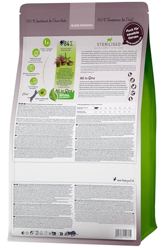 Happy Cat 70584 - Sterilised Adult Weide Lamm - Katzen-Trockenfutter für sterilisierte Katzen und Kater - 1,3 kg Inhalt