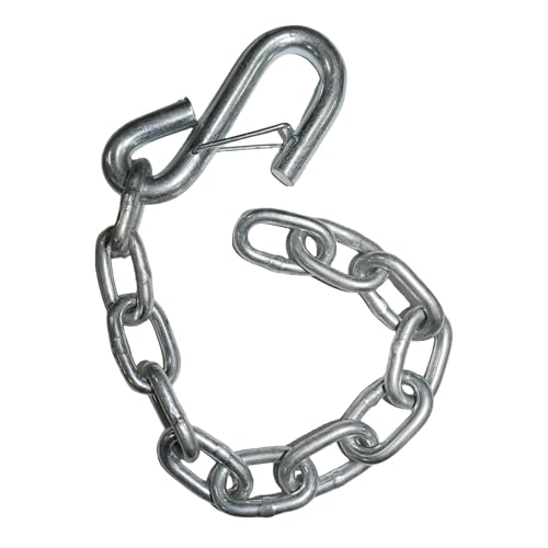15-Inch Bow Towing Safety Chain Steel Zinc-Plated Heavy Duty Marine Boat Trailer with Chains Hooks Boat Safety Kit
