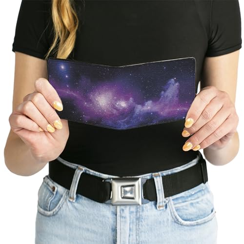 Image of Buckle-Down mens Buckle-down Pu Bifold Bi Fold Wallet, Multicolor Galaxy, 4.0 x 3.5 US