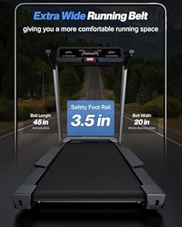 WELLFIT Home Treadmill, 2 Level Incline Heavyduty Treadmill with Pulse Sensor, 4.0 HP, 10 MPH, 450 lbs Capacity, 20'' x 45'' Running Area Treadmills with Bluetooth Player & LED Display