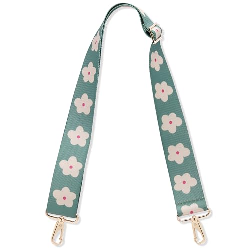 Expatrié Taschengurt zum Wechseln - Jeanne Blumen Beige - Verstellbarer Schultergurt für Taschen Umhängetasche Bauchtasche - Flexibler Handtaschen Gurt mit Karabiner