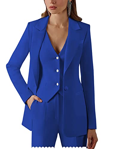 Womens Suits for Office Work 3 Pieces Set Notch Lapel Single Breasted Vest Lady Business Suit (Blazer+Vest+Pants)2