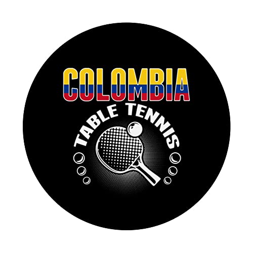 Colombia Table Tennis Lover Support Colombian Ping Pong Team PopSockets Swappable PopGrip, Black - Image 3