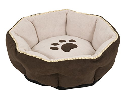 Precision Pet Aspen Pet Round Bed With Paw Applique & Gold Cord, Colors May Vary #TOP3