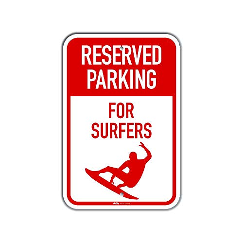 Panneau de parking réservé aux surfeurs cadeau idéal en aluminium pour passionné d'océan 30x45 cm