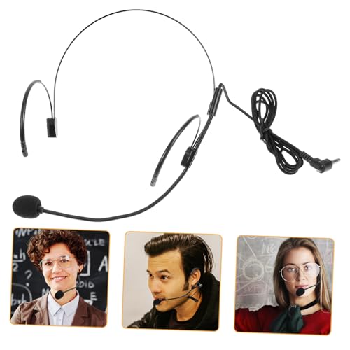 LIOOBO Micrófono de Diadema con Cable Auricular Flexible para Presentaciones y Enseñanza Liviano y Portátil para Profesores y Guías Turísticos