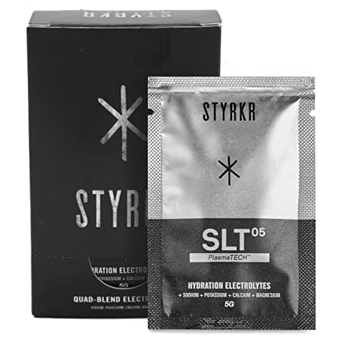 Electrolytes Sachets by Styrkr - Pack of 6 Electrolytes Powder Sachets - Approved by Endurance Atheletes - Advanced Quad-Blend Formulation - SLT05 6X Pack Cover