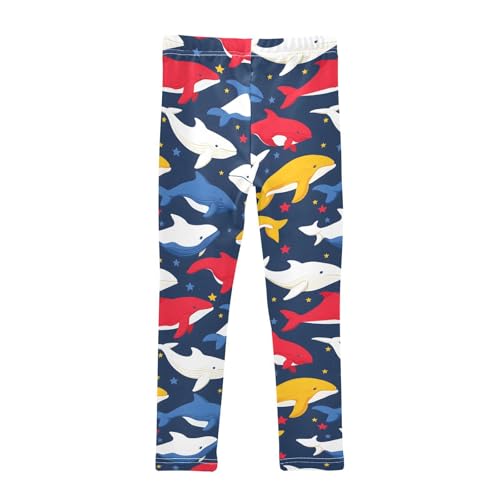 Colorful Whale Girls Leggings Soft Stretch Workout Yoga Dance Pants for Kids Casual Tights2