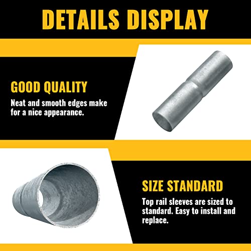 VIVIDA 1-5/8\" Top Rail Sleeve 4 PCS, Fence Rail Connectors for 1.77\" OD Pipe, Chain Link Fence Parts, Galvanized Steel - Thumbnail 6