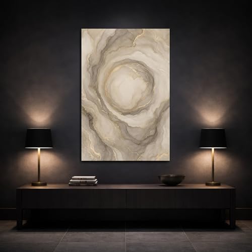 Tableau abstrait or pour habiller un mur vide au-dessus de la cheminée - 3