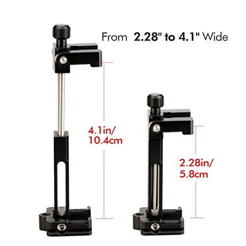 Ulanzi St-03 Metal Smart Phone Tripod Mount With Cold Shoe Mount And Arca-Style Quick Release Plate For Iphone 12 Pro 11 Xs X 8 7 Plus Samsung Huawei, Cell Phone Tripod Holder Clip Adapter Red #TOP2
