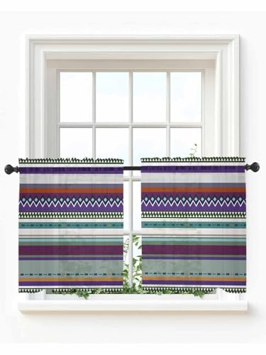 Modern Boho Art Sheer Curtains for Bedroom Living Room Window