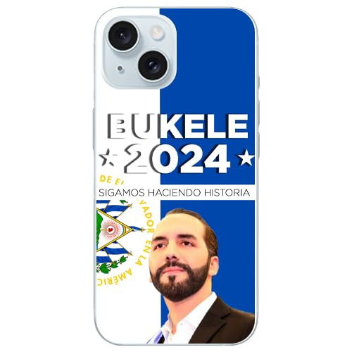 Coque iPhone 15 Salvador Nayib Bukele drapeau multicolore rigide antichoc