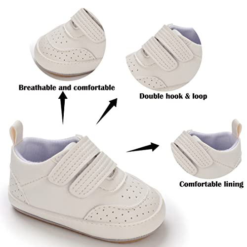 Image of E-FAK Baby Shoes Boys Girls Infant Sneakers Non-Slip Rubber Sole Toddler Crib First Walker Shoes