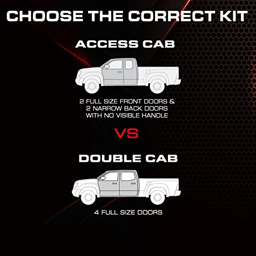 Cupholderhero Fits Toyota Tacoma Accessories 2016-2023 Premium Custom Interior Non-Slip Anti Dust Cup Holder Inserts, Center Console Liner Mats, Door Pocket Liners 19-Pc Set (Double Cab) (Red Trim) #TOP4