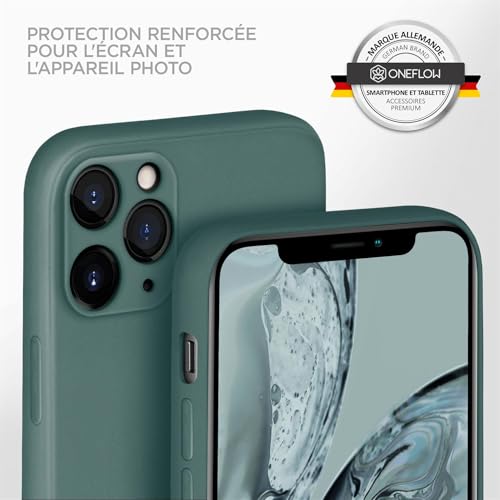 Coque silicone iPhone 11 Pro résolvant le risque de casse écran grâce aux bords surélevés
