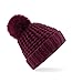 Produktbild ASVP Shop Damen Strickmütze mit Bommel und Kunstfell Gr. Einheitsgröße, Burgunderrot