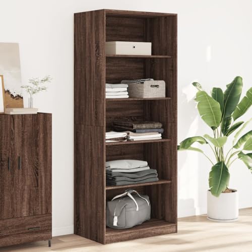 Homgoday Armario multiusos moderno con 5 compartimentos, para dormitorio, aspecto de roble, 80 x 50 x 200 cm, material de madera
