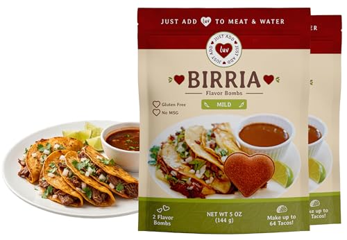 Image of Just Add Luv Authentic Birria Spice Bomb Seasoning - Mexican Spice Mix with Chiles Herbs Spices - Perfect for Tacos Nachos Quesadillas Enchiladas Burritos - No MSG, Easy to Use (2 Bags)