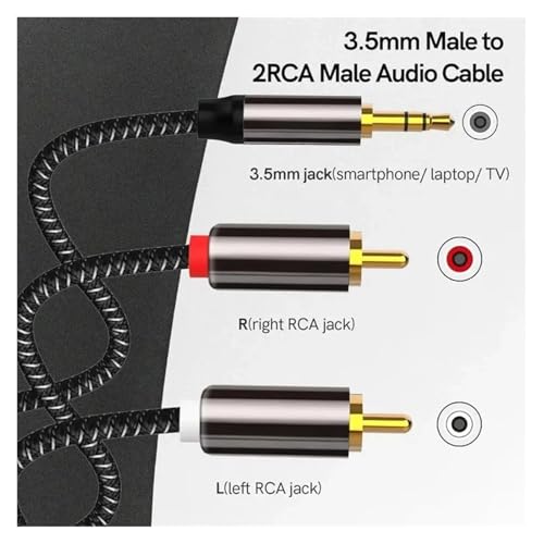 Câble blindé 3.5 vers 2RCA 5m pour une pure transmission audio sur home cinéma - 7