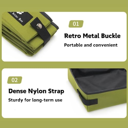 Image of Portable Foldable Cat Litter Box - Waterproof, Leak-Proof for Outdoor Camping, Hotel Stays, Road Trips - Travel Essentials for Cats & Kittens (Green, Large)