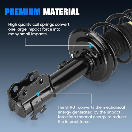 Front w/Coil Strut Shock Absorber for Toyota Yaris 2006 2007 2008 2009 2010 2011, for Yaris Sedan 2012, Complete Spring Struts Shocks Absorbers Replace for 272289, 272288 by SEHNSUCHT - Image 5